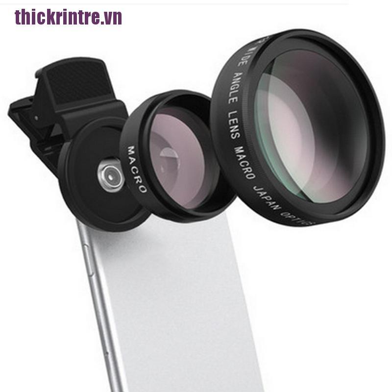 [rintre]Universal 2in1 Clip On Camera Lens Kit Fisheye Wide Angle Macro For Cell Phone