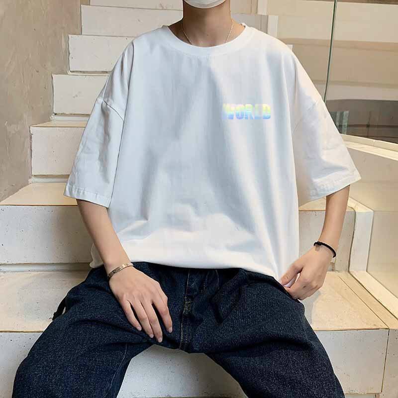 &lt;FREE SHIP&gt; Áo thun nam nữ unisex tay lỡ in phản quang chất thun co giãn 4 chiều (psworld)
