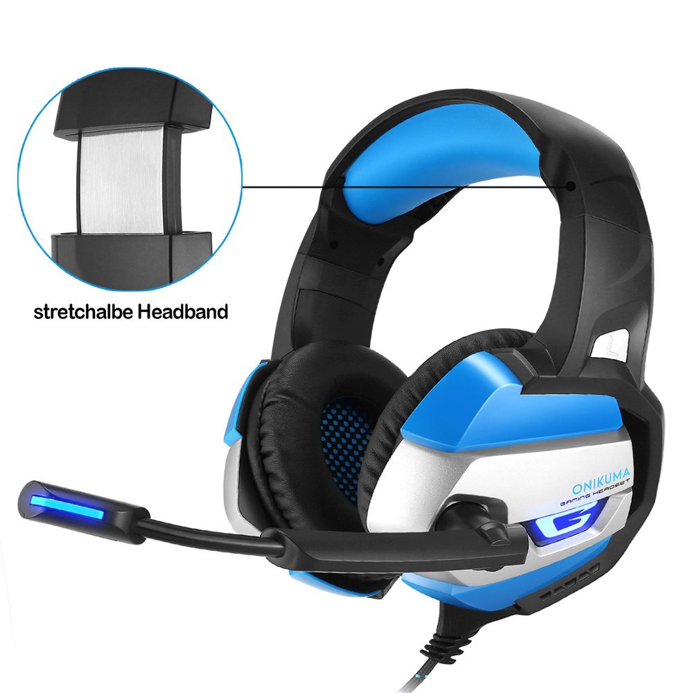 Tai nghe chụp tai chơi game ONIKUMA GAMING HEADSET K5 mic đèn LED cực đẹp cho game thủ