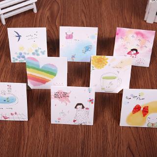 Thiệp giấy chúc mừng vẽ hình đáng yêu kèm phong bì