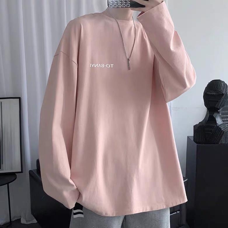 Áo thun dài tay in chữ TOBANYI form rộng, Áo phông dài tay unisex mặc phối bên trong siêu !