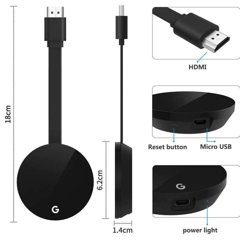 HDMI không dây Dongle 2.4G Miracast Airplay DLNA cho Android IOS Mac