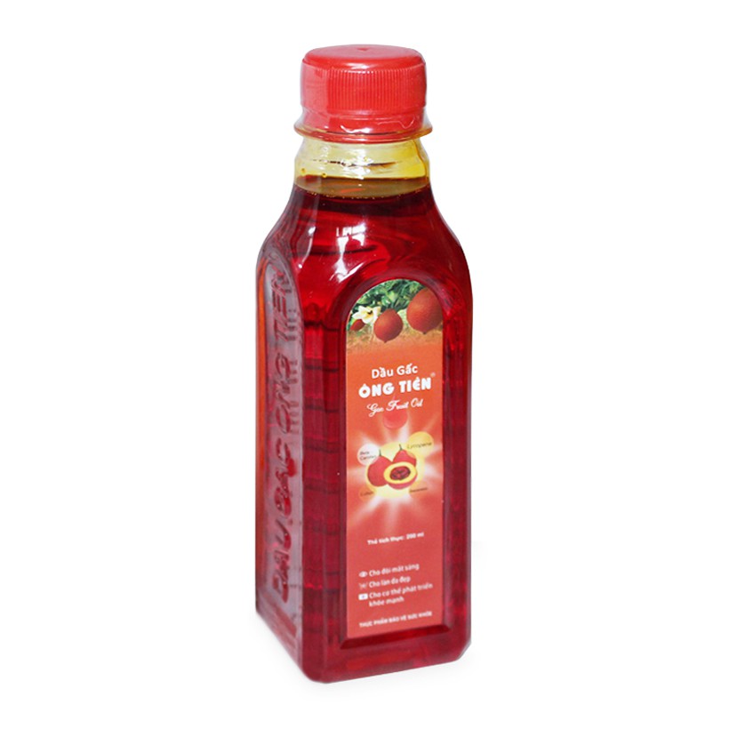 Dầu gấc HD organic đậm đặc 200ml thùng 24 chai (dầu gấc ông tiên mẫu mới)