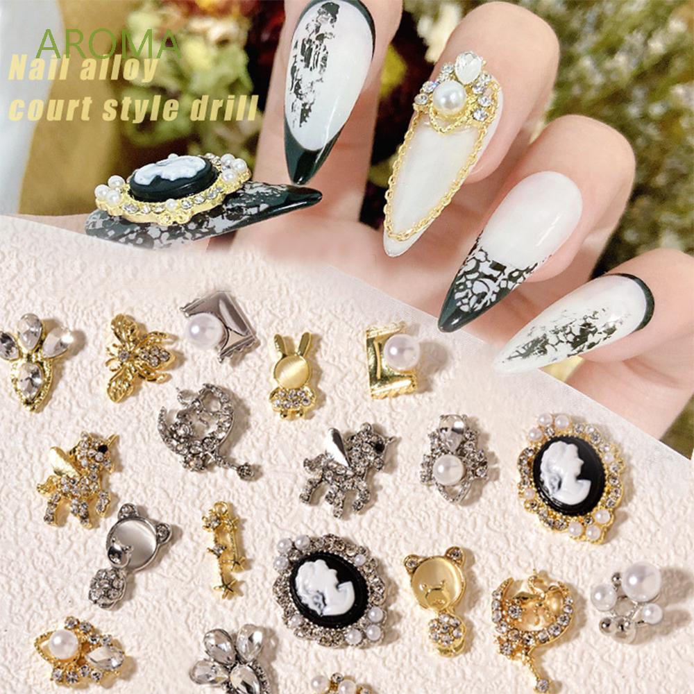 [Hàng mới về] Set 2 phụ kiện trang trí móng tay hình gấu 3d bằng hợp kim độc đáo