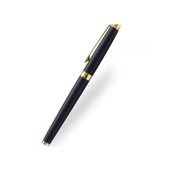 Bút Waterman Hemisphere Gold Trim Fountain Pen Matte Black- Ngòi M - Mực xanh - S0920730