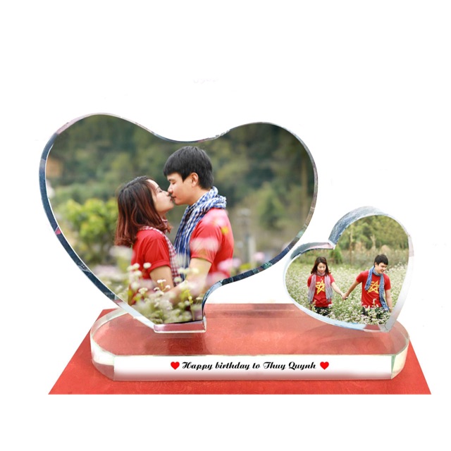 Quà tặng pha lê tim đôi