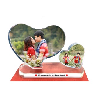 Quà tặng pha lê tim đôi