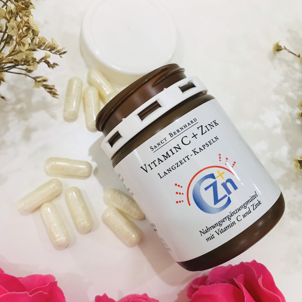 Viên uống Vitamin C và Kẽm tăng cường đề kháng miễn dịch,giúp đẹp da (hộp 60 viên) - [Chính hãng Sanct Bernhard Đức ] | Thế Giới Skin Care