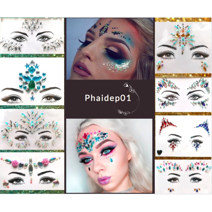 Đá đính makeup đẹp | đính đá trang điểm | đính mắt tiệc sự kiện rave | face crystal outfit | BigBuy360 - bigbuy360.vn
