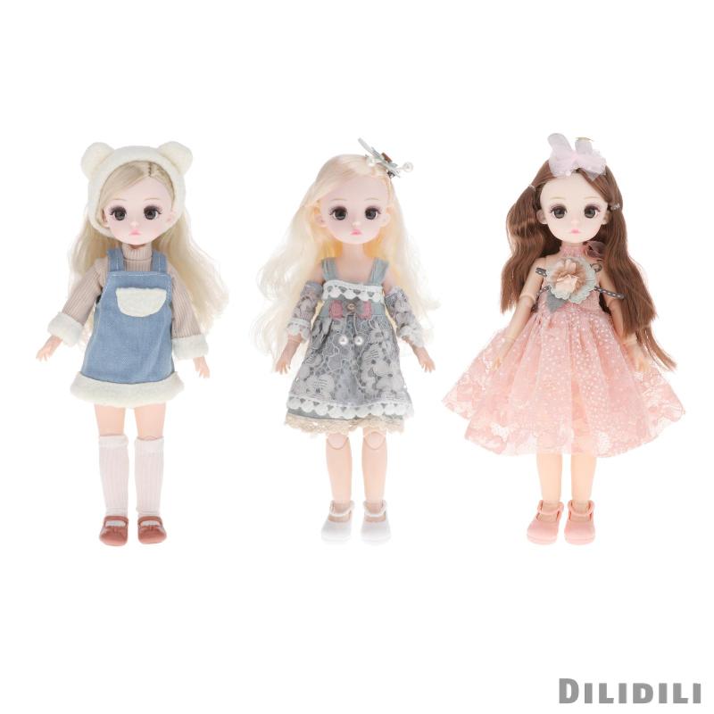 13 Jionts 1/6 BJD Princess Girl Doll with Clothes Shoes Long Hair Dress up Accessory Kids Role Play Toy Baby Doll Toy Gift