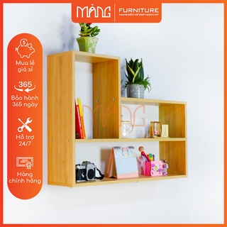 kệ sách treo tường gỗ chữ L, đa năng nhiều ngăn mẫu ks10