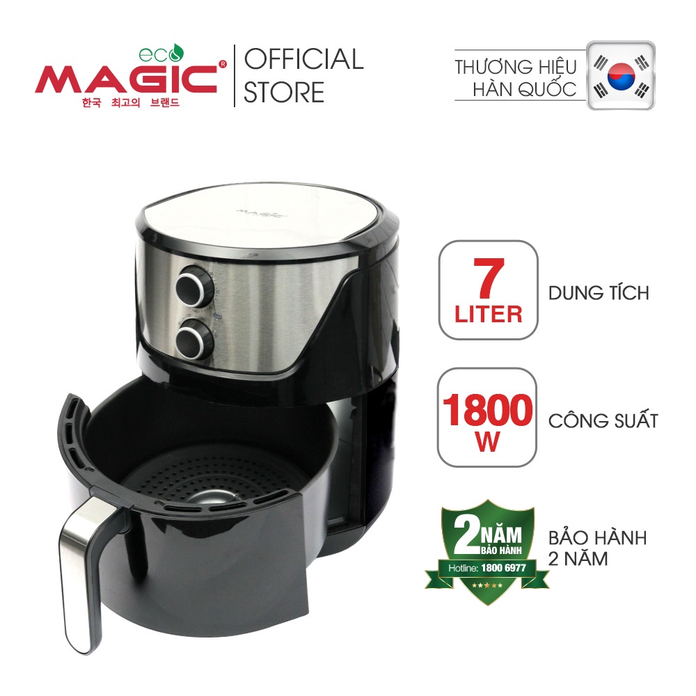 Nồi chiên nướng không dầu Magic Eco AC-120 7L cho gia đình 8-10 người,công suất 1800W,bảo hành chính hãng