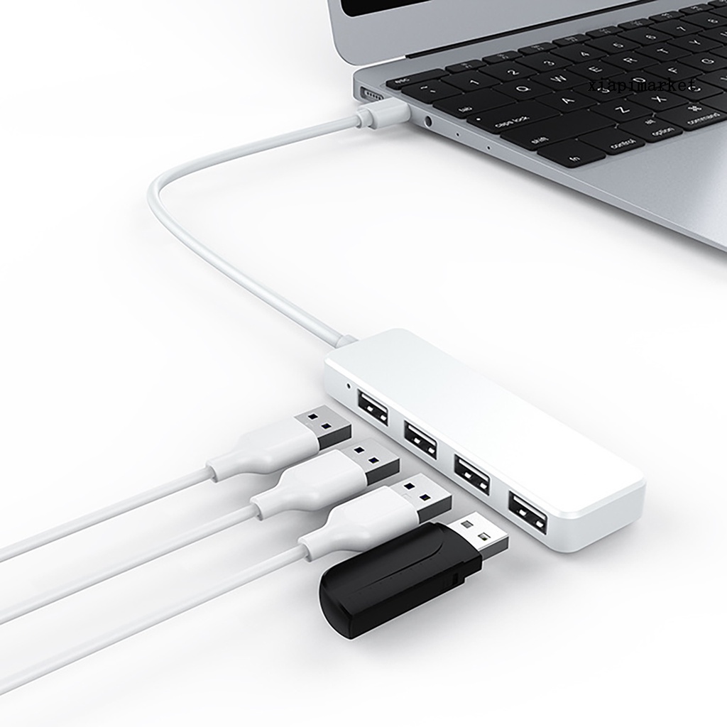 LOP_Docking Station Quick Transmission Plug and Play Ultra-thin 4 in 1 USB2.0 Splitter Cable Hub for Computer