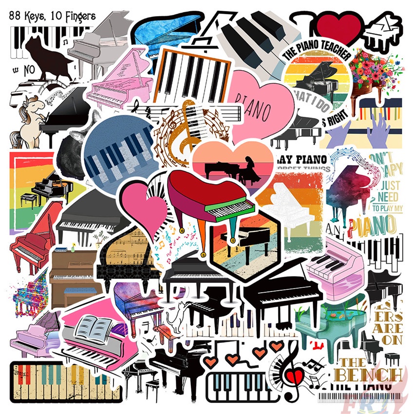 ❉ Miếng Dán Trang Trí Đàn Piano 01 Độc Đáo ❉ Bộ 50 Miếng Dán Chống Thấm Nước Họa Tiết Thời Trang Dùng Trang Trí