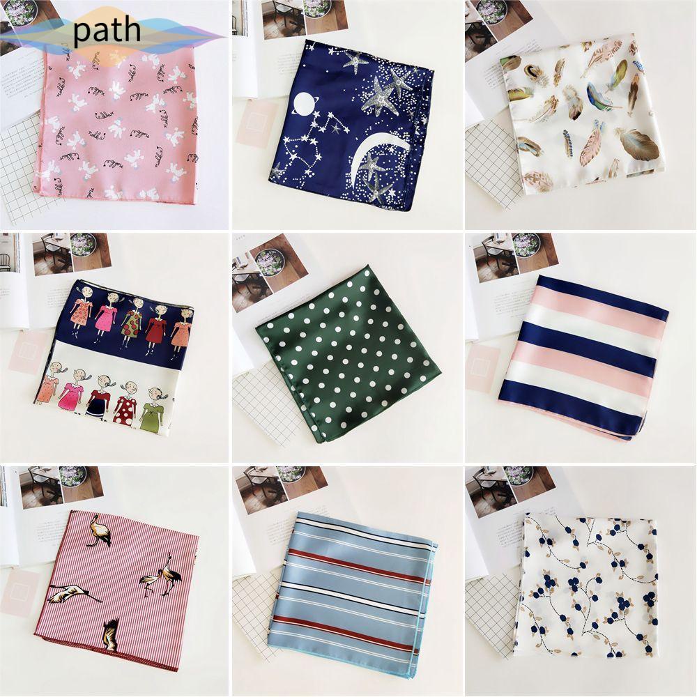 Khăn choàng cổ bằng lụa satin hình vuông cỡ nhỏ thời trang mùa hè thanh lịch dành cho nữ