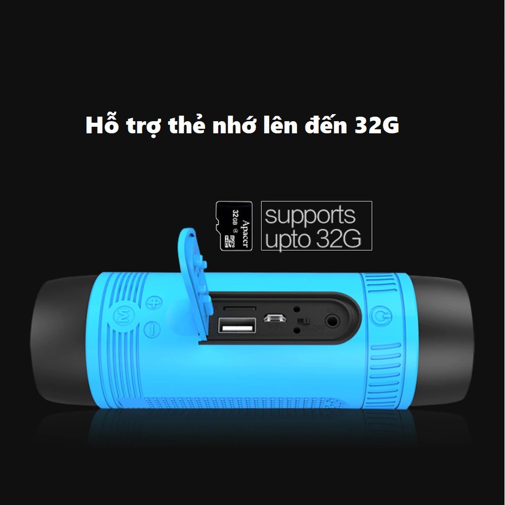 Loa Bluetooth Zealot S1 kiêm đèn pin chiếu sáng phù hợp lắp đặt cho xe đạp