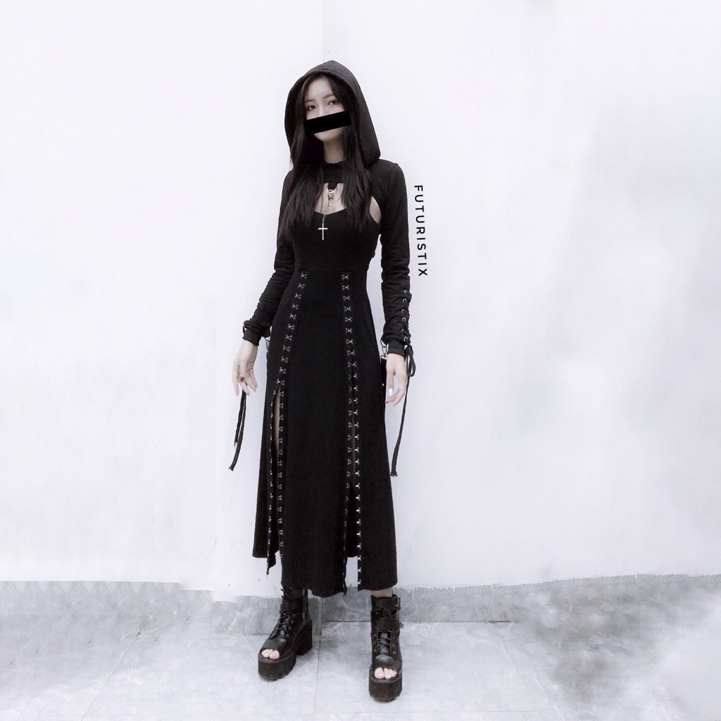 Đầm Nữ Gothic Dáng Dài + Áo Gothic - Futuristix