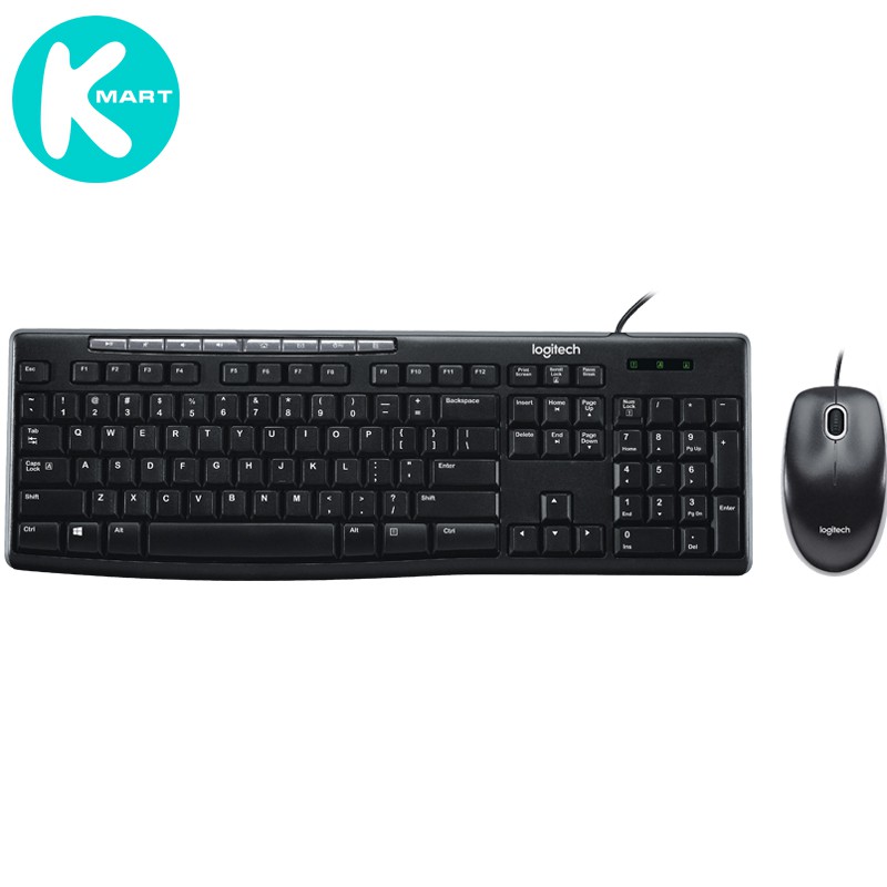 Bộ Bàn Phím Và Chuột Có Dây Logitech MK200 - Hàng Chính Hãng