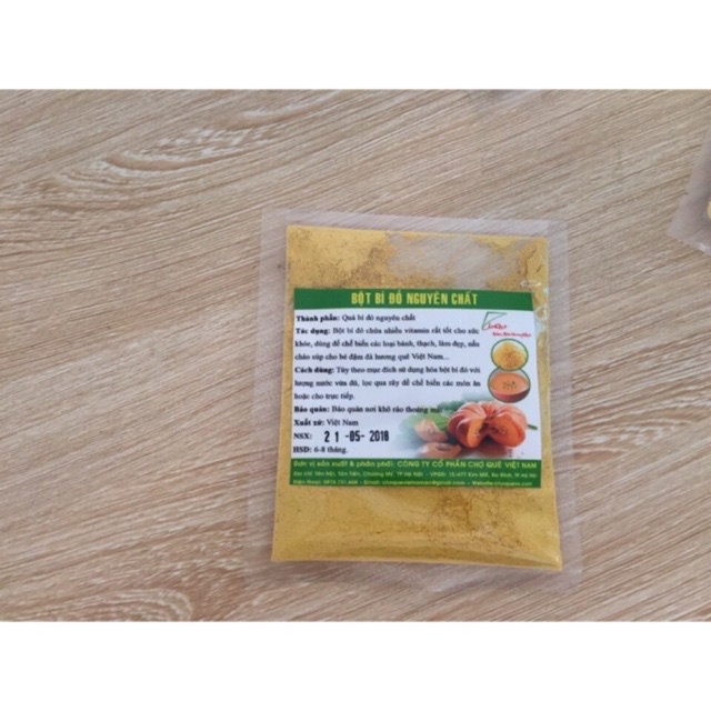 Bột bí đỏ tạo màu vàng Chợ Quê 50g (NL 66)