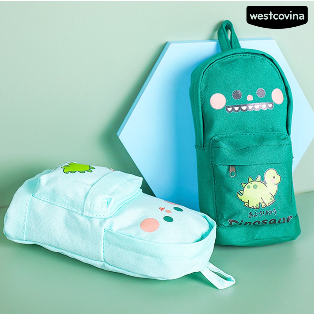 Túi Đựng Bút Bằng Vải Canvas In Họa Tiết Hoạt Hình / Phi Hành Gia / Khủng Long / Tên Lửa Độc Đáo