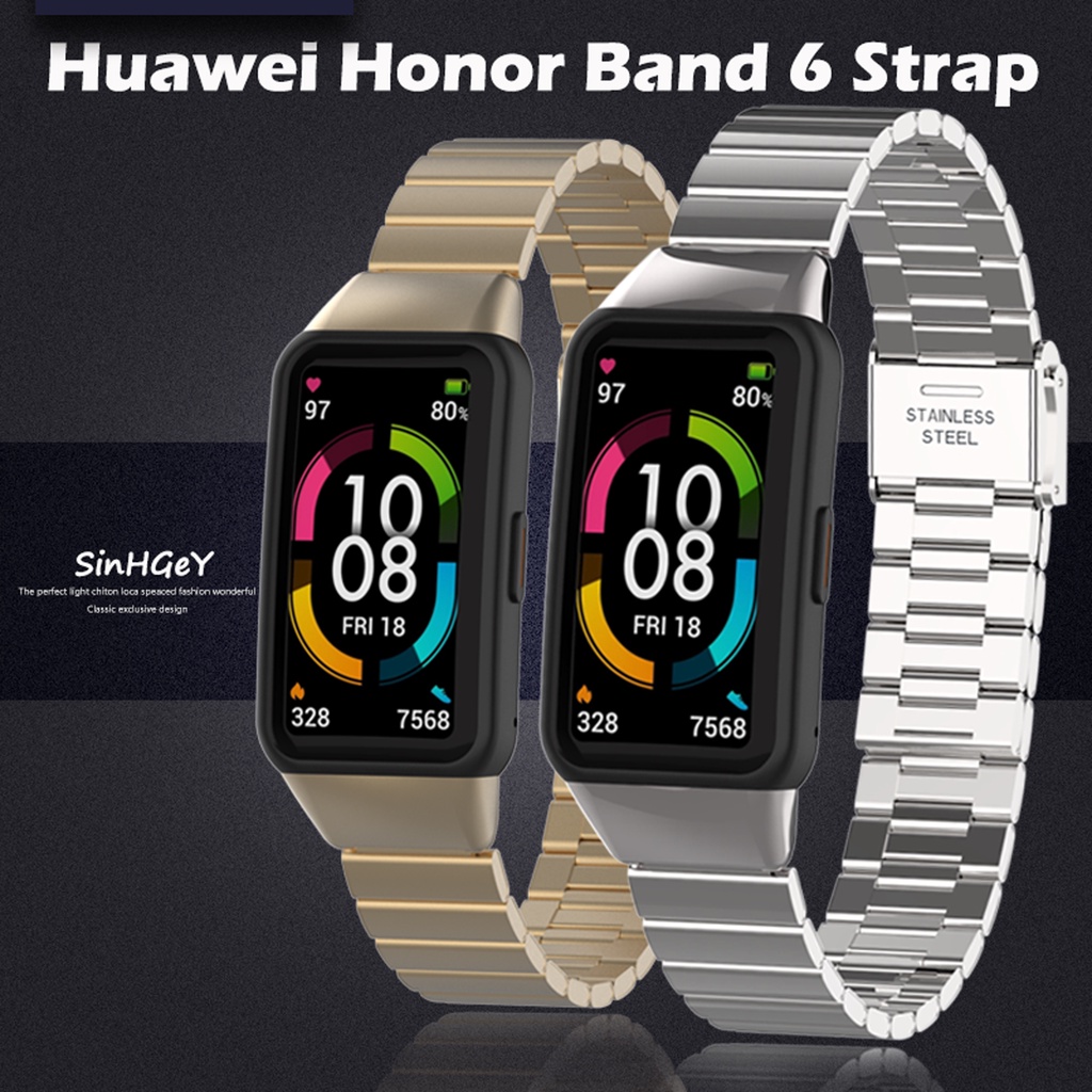 Dây Đeo Thay Thế Chất Liệu Thép Không Gỉ Thời Trang Cho Huawei Band 7 / 6 Honor Band 6