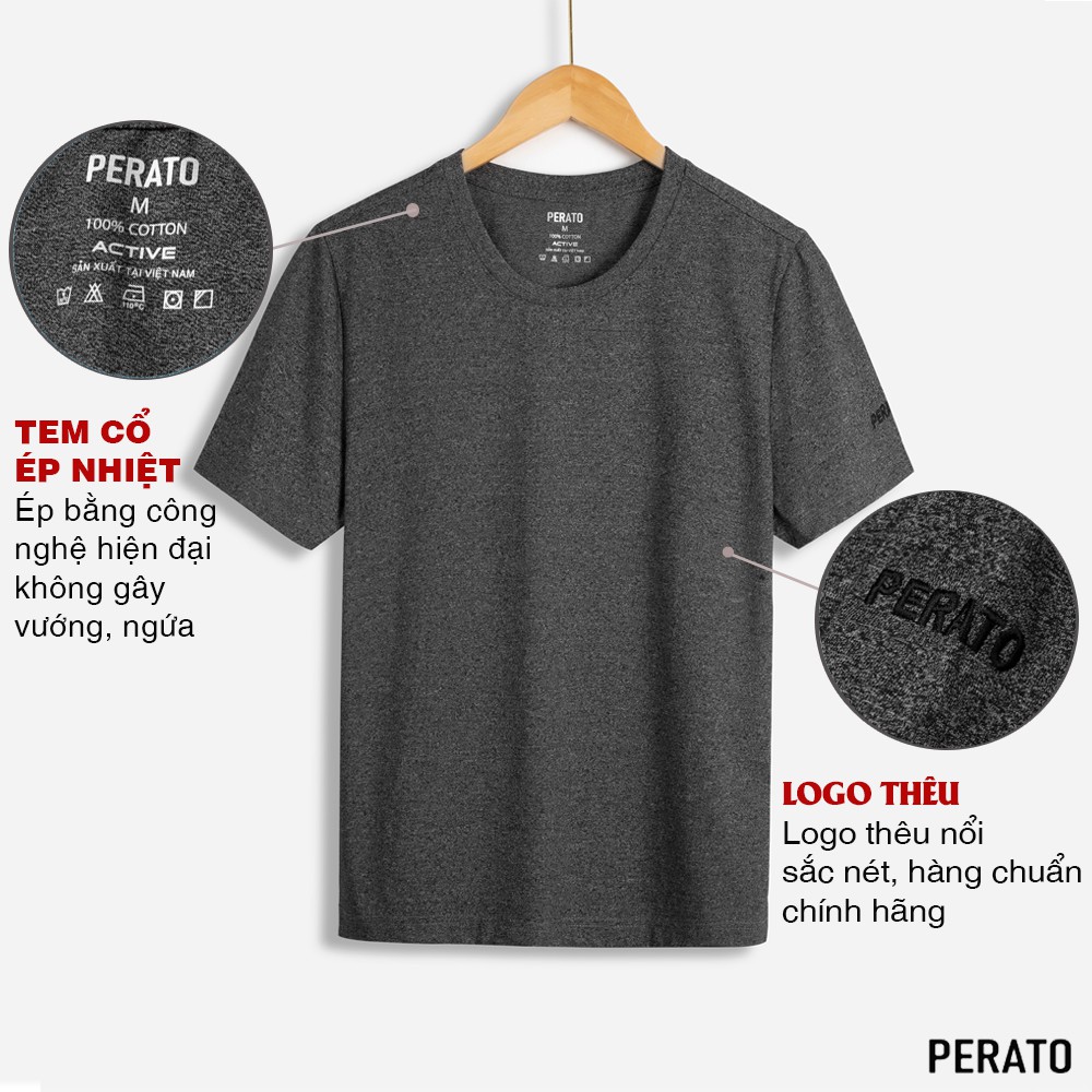 Áo Thun Nam Ngắn Tay PERATO (6 Màu), Chất Liệu Cotton Mềm Mại, Thấm Hút Nhanh Chóng, Bền Màu (TSOP21023) | BigBuy360 - bigbuy360.vn