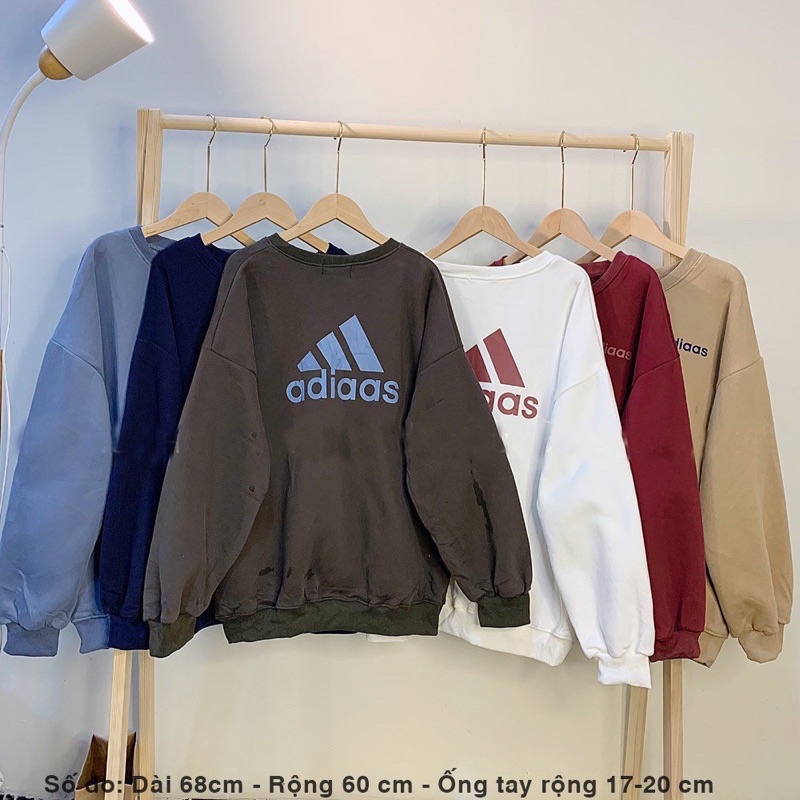 Áo Sweater Nỉ Bông Chữ Adi.das Freesize Nam Nữ