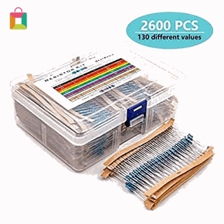 Bộ 2600 điện trở 130 giá trị 1 ohm-3 ohm 1 / 4w kèm hộp nhựa