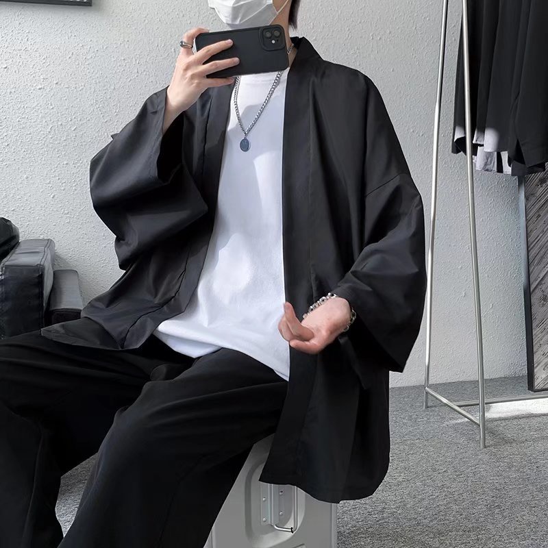 Áo Khoác Kimono Tay Lỡ Dáng Rộng Thời Trang Mùa Hè Cho Nam Và Nữ