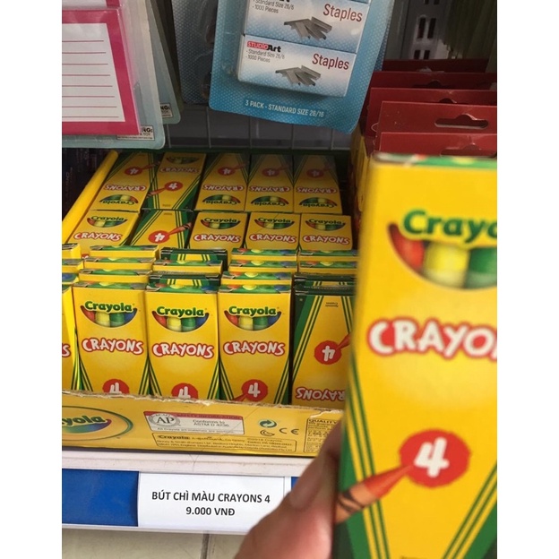 hộp màu sáp crayons 4 cây
