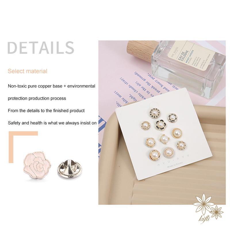 【Kifli】Nút Trang Trí Áo Khoác Cardigan/Áo Len Vô Hình Chống Ánh Sáng Có Thể Tháo Rời Cho Nữ