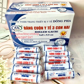 50 cuộn Băng Cuộn y tế Đông Pha 3 con Nai chăm sóc vết thương 1,8m x 0,85cm/ cuộn - Băng gạc cuộn Đông Fa chính hãng