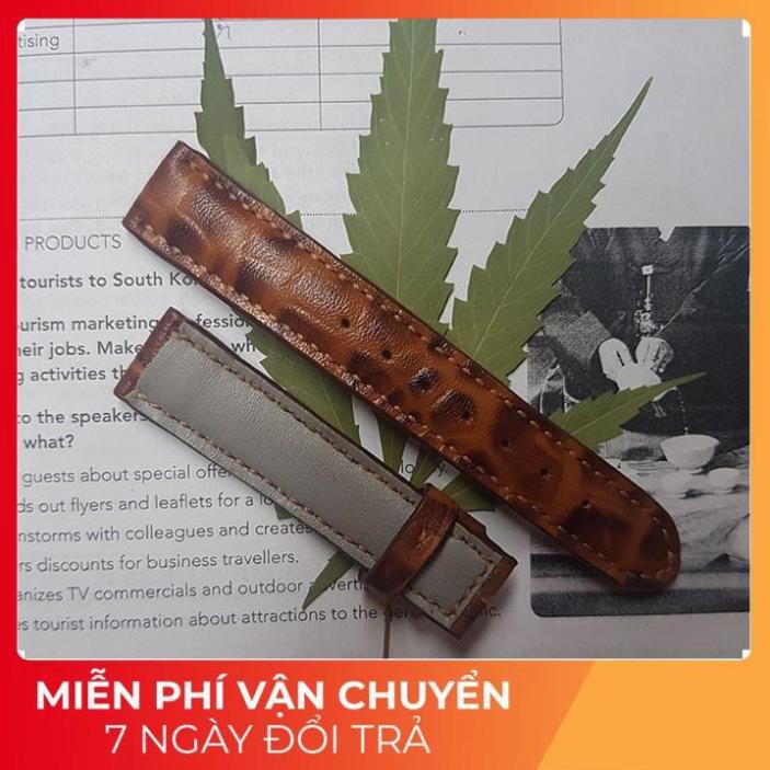 Dây đồng hồ - Da bò rập vân - Đồ da thủ công BV0203 - AT Shop