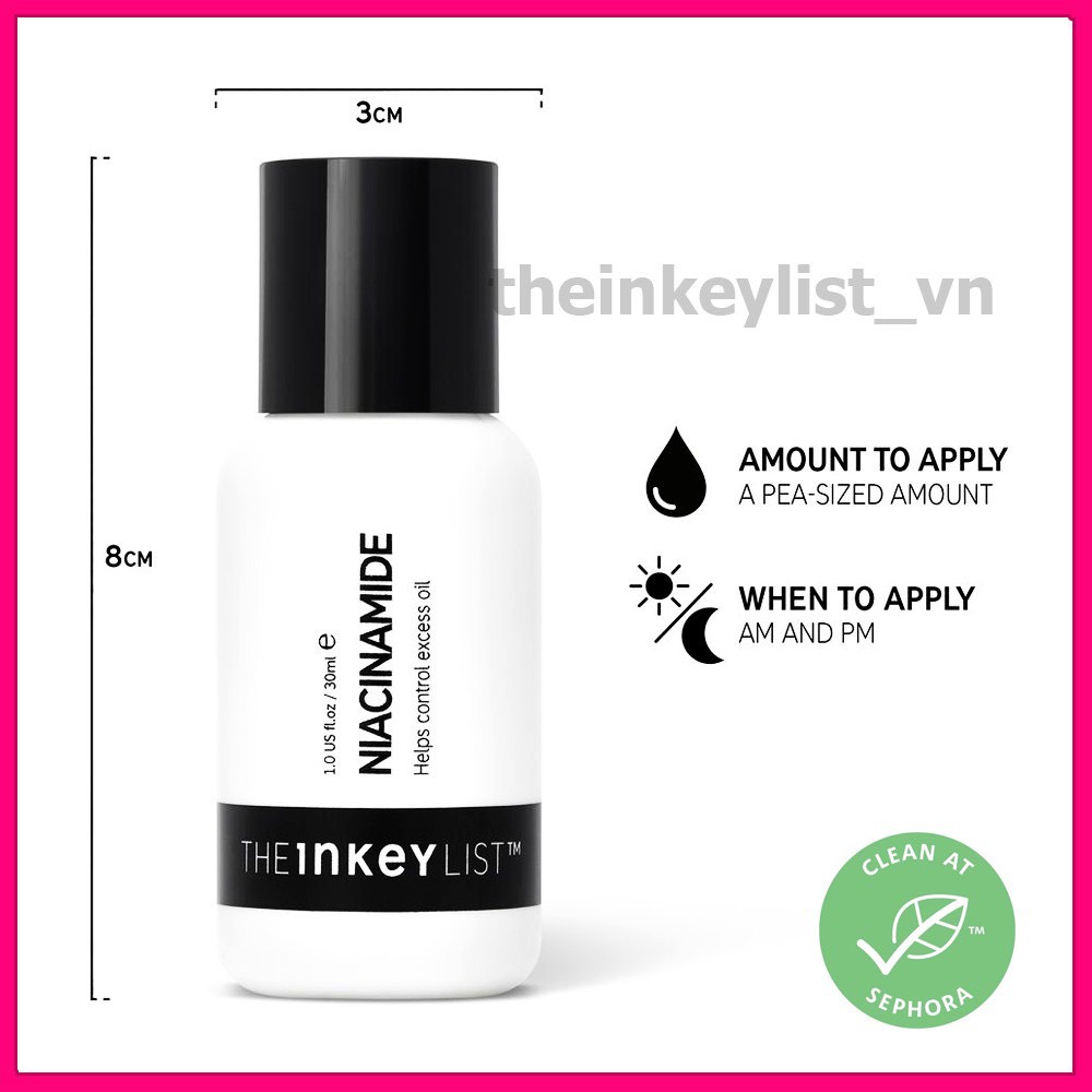 Tinh chất The INKEY List Niacinamide giảm mụn kiềm dầu mờ thâm  30ml