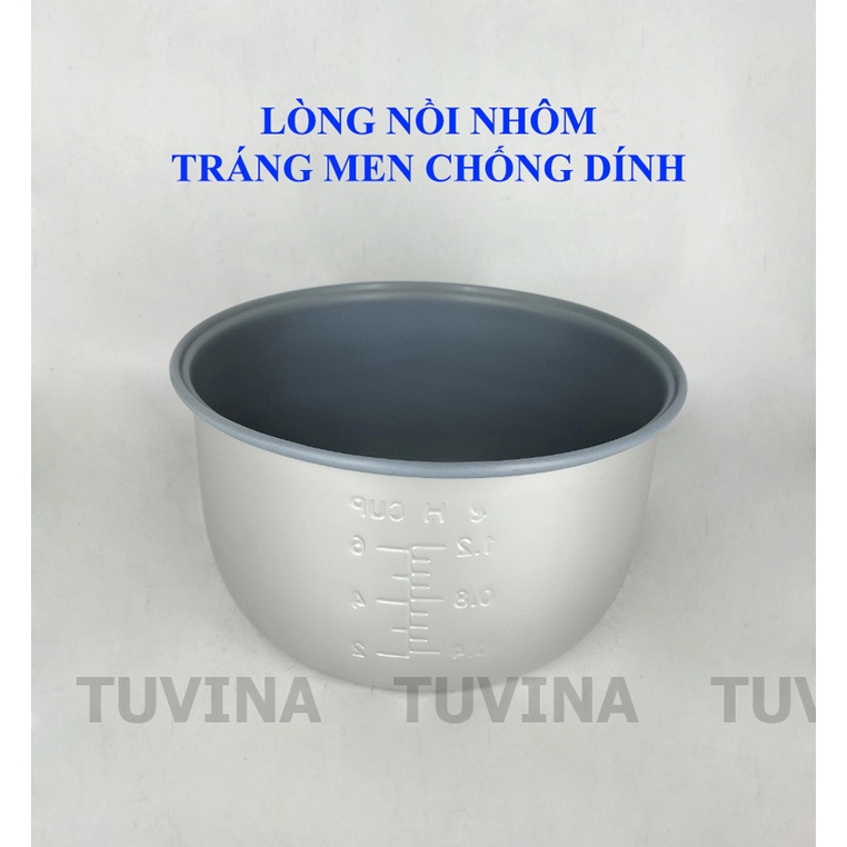 Nồi Cơm Điện 1.2L 1.2 Lít Aidi 2-4 Người Ăn - Nắp Gài - Lòng Nồi Chống Dính - Hàng Chính Hãng