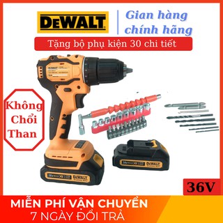Máy khoan pin Dewalt 36v KHÔNG CHỔI THAN TẶNG KÈM PHỤ KIỆN