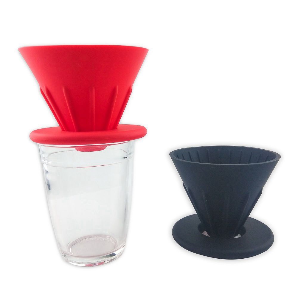 Phễu lọc cà phê bằng silicone xếp gọn nhiều màu sắc tuỳ chọn có thể tái sử dụng cho 1-2 người V60