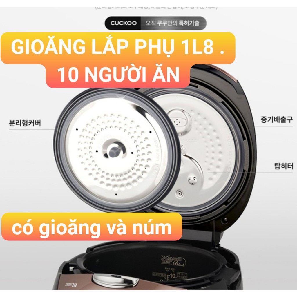 gioăng nắp phụ và núm nồi cơm điện cuckoo hàn quốc