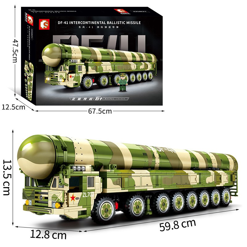 Đồ chơi Lego Lắp ráp Xe Tên lưa địa chất - Sembo Block 105804 intercontinental ballistic - 1585 Mảnh ghép