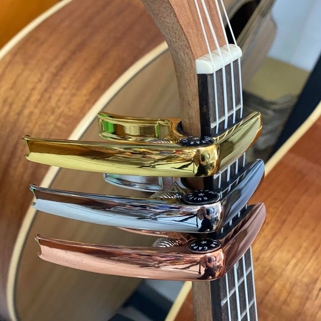 Tặng Giáo Trình Ukulele ] CAPO UKULELE ROCK MUSIC VÀNG GOLD / SILVER / HỒNG ROSE GOLD