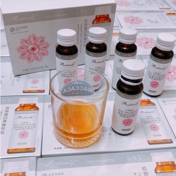 Nước Uống Trắng Da &amp; Nở Ngực Rosebeauty Collagen - Full hộp