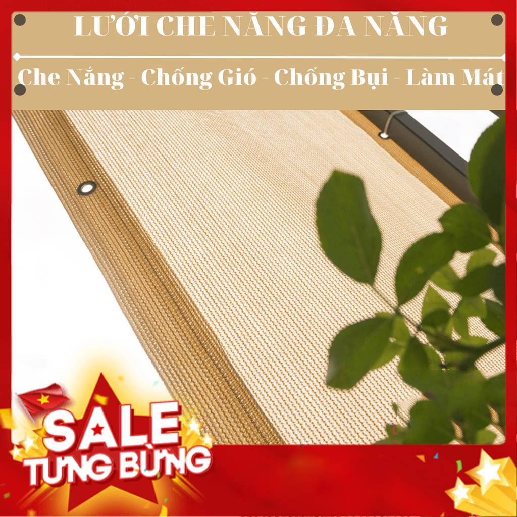 Lưới Che Nắng Nam Việt - Giá Bán Trên 1 Mét Vuông - Màu Vàng - May Viền Đóng Khoen Sẵn