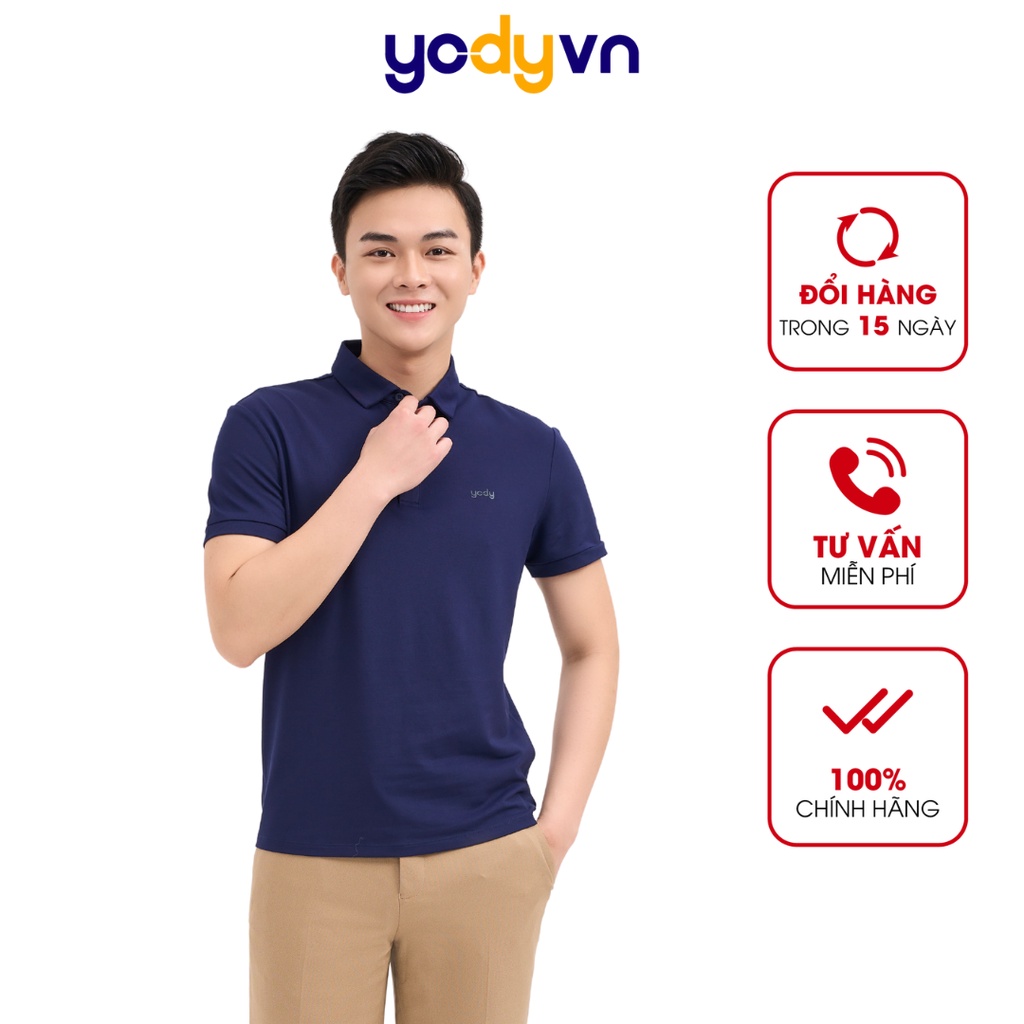 Áo phông polo nam YODY chất thun cotton ngắn tay có cổ bẻ APM5363