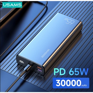  Nguồn sạc dự phòng và cáp USAMS PD 65W 30000mAh QC PCP AFC sạc nhanh cho laptop và máy tính bảng 