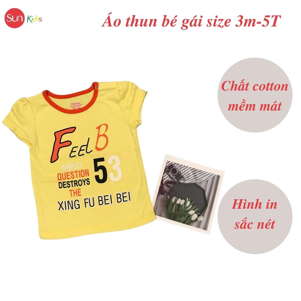 Áo thun cho bé gái, áo phông bé gái chất cotton mềm mát, size 3m - 5 tuổi - SUNKIDS