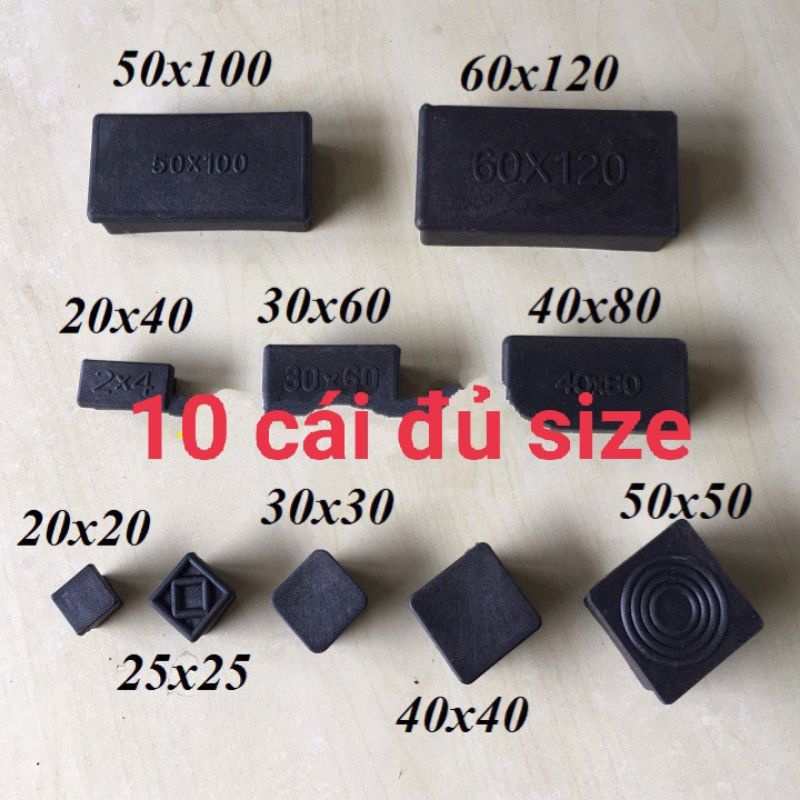 10 CÁI - NẮP CHỤP TRONG  SẮT HỘP  - NÚT BỊT NHỰA SẮT VUÔNG- DÀNH CHO CÂY SẮT HỘP -BẢO VỆ CHỐNG TRẦY XƯỚC-SHIP HOẢ TỐC