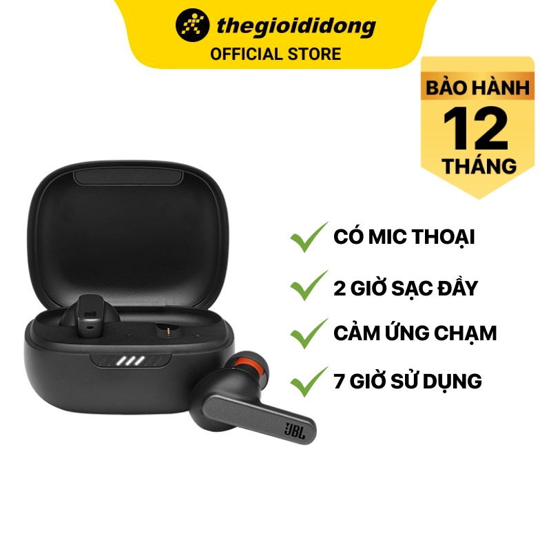 Tai nghe Bluetooth TWS Nhét tai JBL LIVEPROPTWSBLK Đen-Imei - Chính hãng BH 12 tháng - Pin 21 giờ có hộp sạc