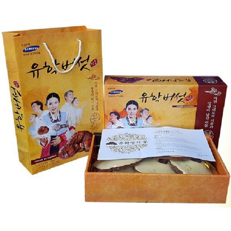 [ Hàng Chuẩn ] Nấm Linh Chi Hàn Quốc, Hộp Hình Cô Gái, 1 Kg, Bụng Nấm Màu Vàng Thường, Giúp Giải Nhiệt Thải Độc Cơ Thể