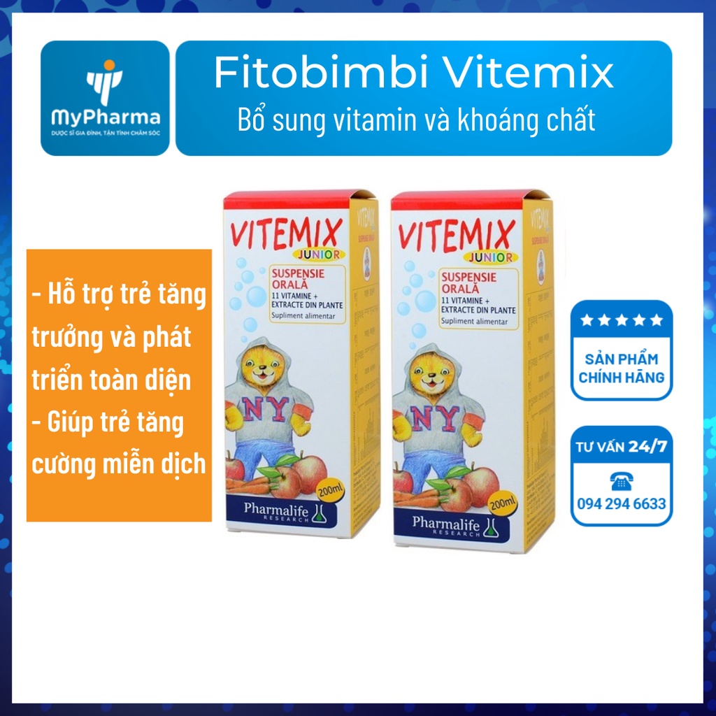 [Siro bổ sung vitamin] Fitobimbi Vitemix - bổ sung Vitamin và khoáng chất thiết yếu