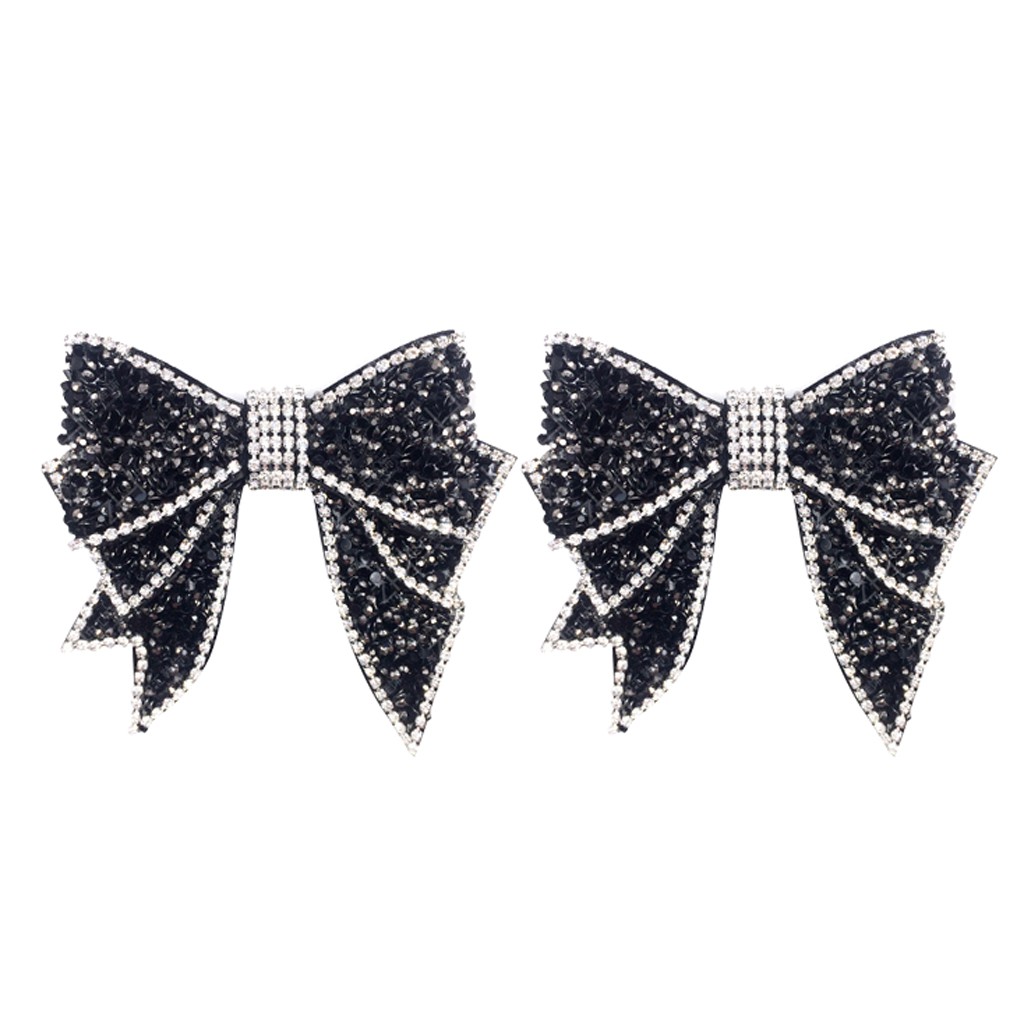 Set 2 nơ đính đá pha lê lấp lánh trang trí giày thời trang